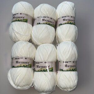 Muyuan Cashmere Yarn Ivory 100 Grams  - 3 Skeins